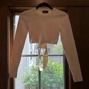 Babaton crop top. Sz Small. Light beige.